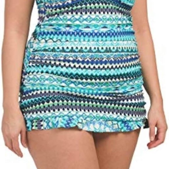 Profile by Gottex Plus Buena Vista One-Piece Swim Dress, 22W - Picture 3 of 6